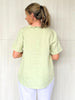 Tiffany Ruffle Linen Top - Celery