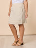 Mimi Linen Ruffle Hem Skirt - Natural rc&co