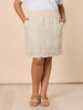 Mimi Linen Ruffle Hem Skirt - Natural rc&co