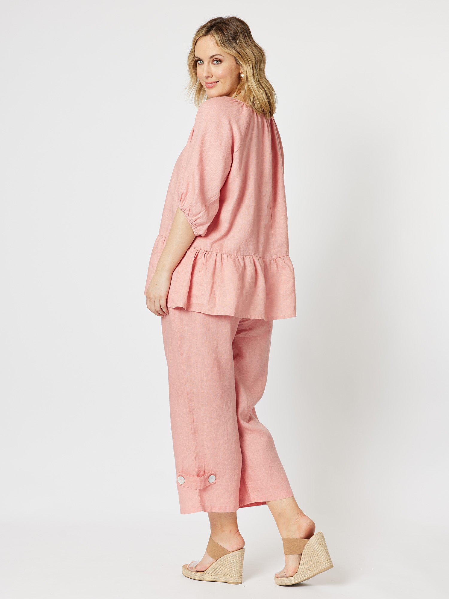 Drop Waist Linen Top- Mango