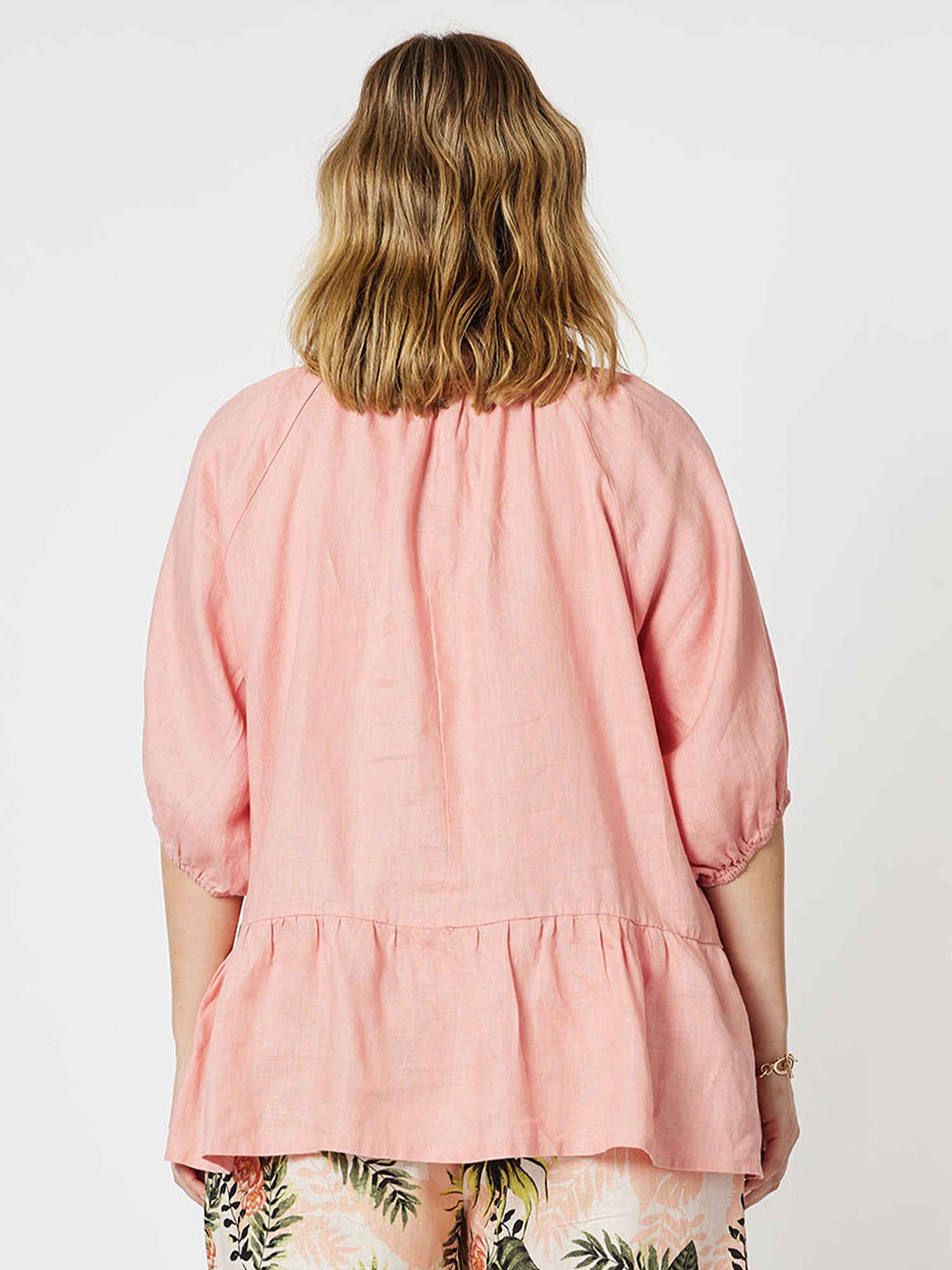 Drop Waist Linen Top- Mango