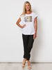 Linen Ruffle Pant - Black