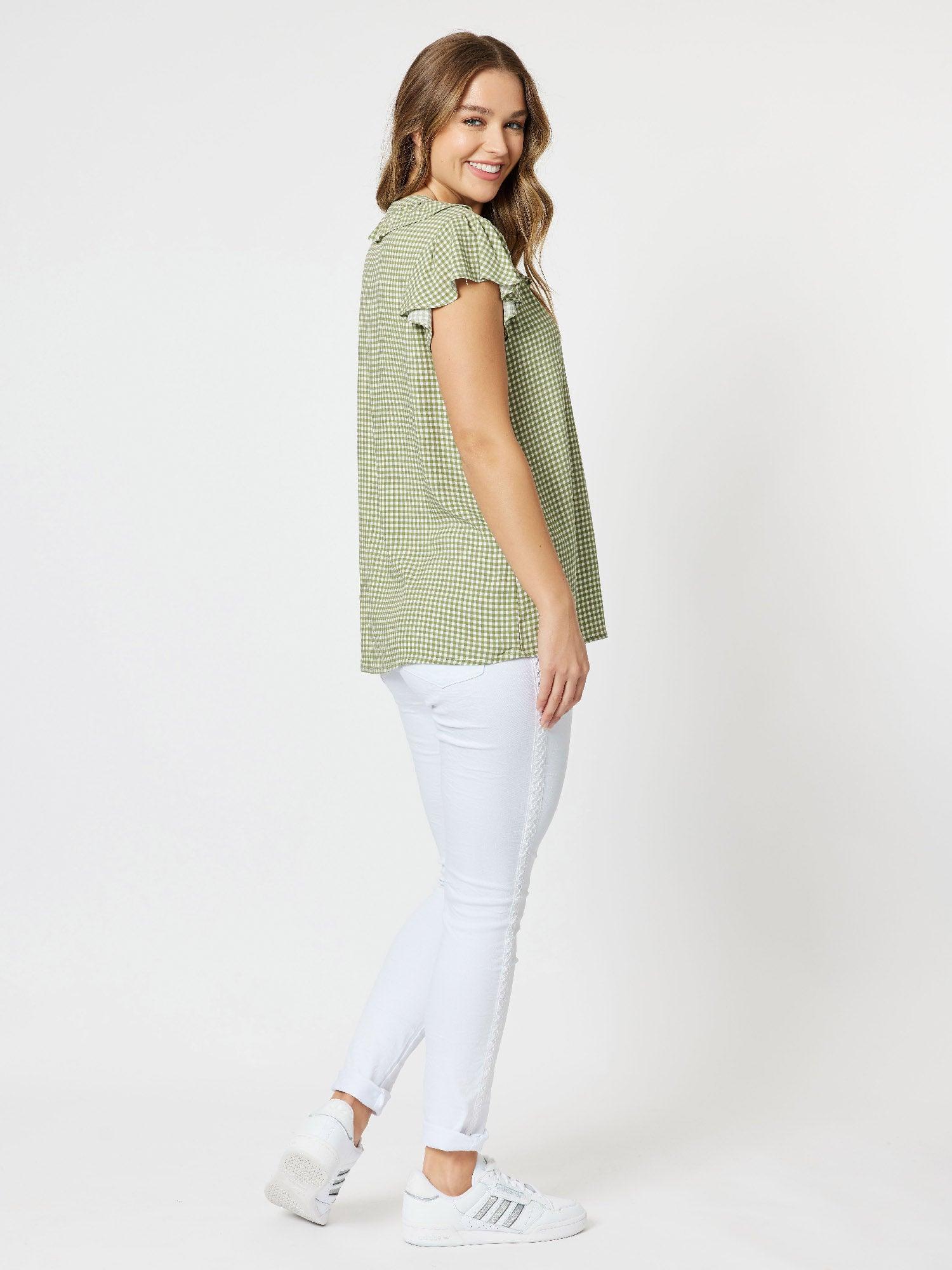 Crushed Embellished Pull-On Jeans - White