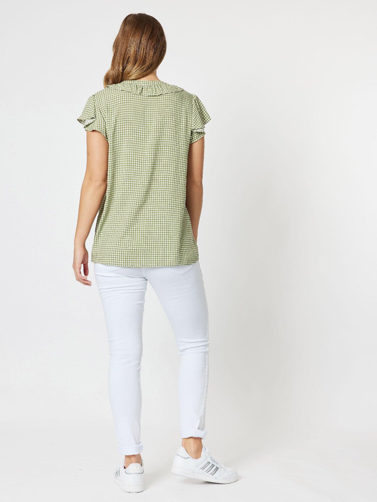 Crushed Embellished Pull-On Jeans - White