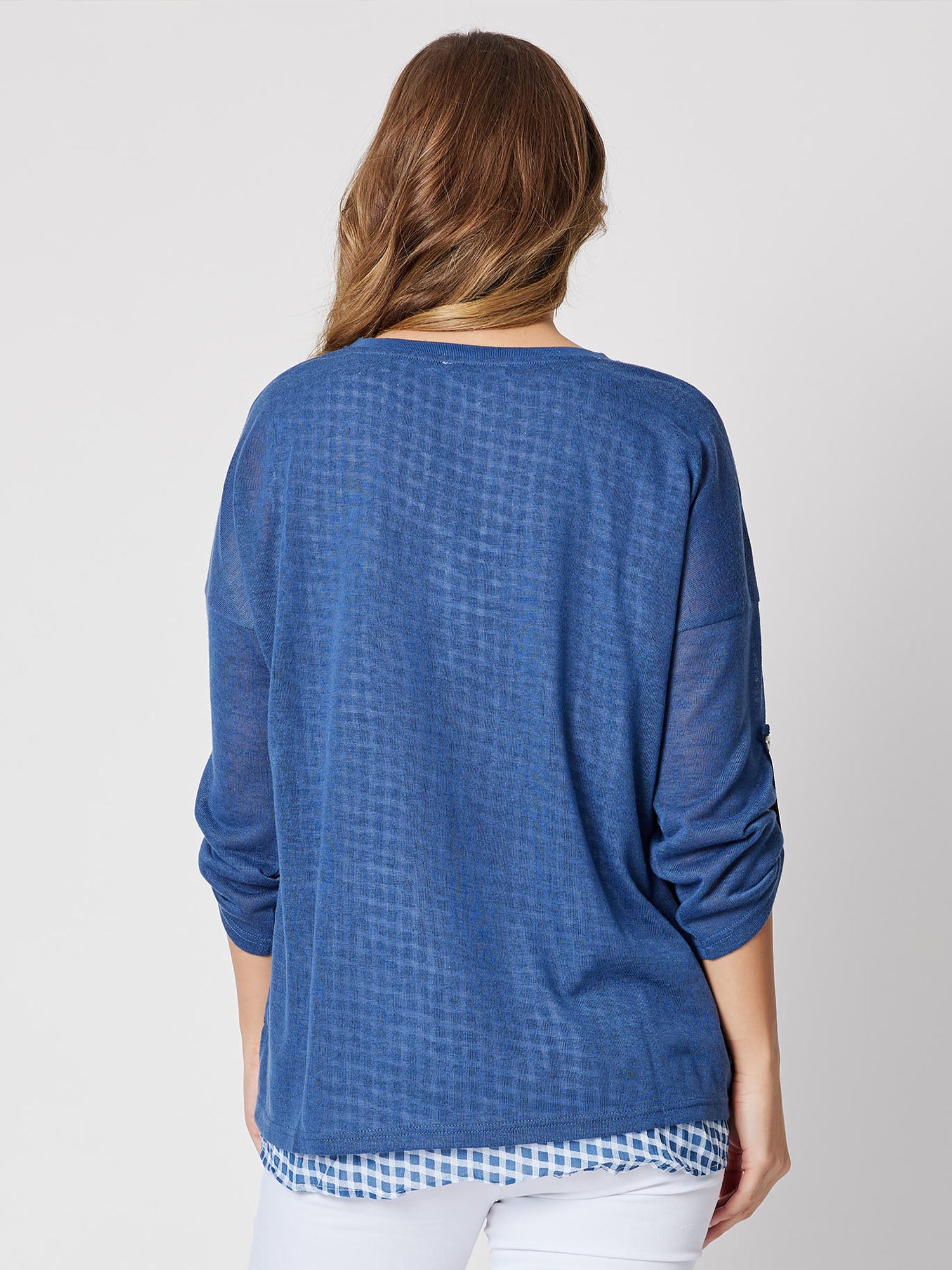 Checked X 2 in 1 Top - Blue