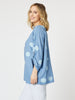 Spot Tab Sleeve Shell - Denim