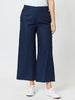 Wide Leg Linen Blend Pant - Navy