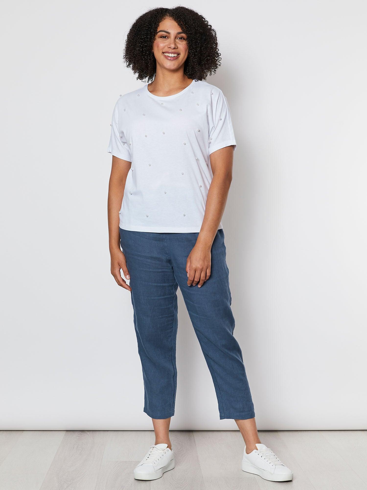 Side Pocket Linen Pant - Indigo