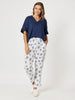Frilled Sleeve Shirt - Navy