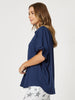 Frilled Sleeve Shirt - Navy