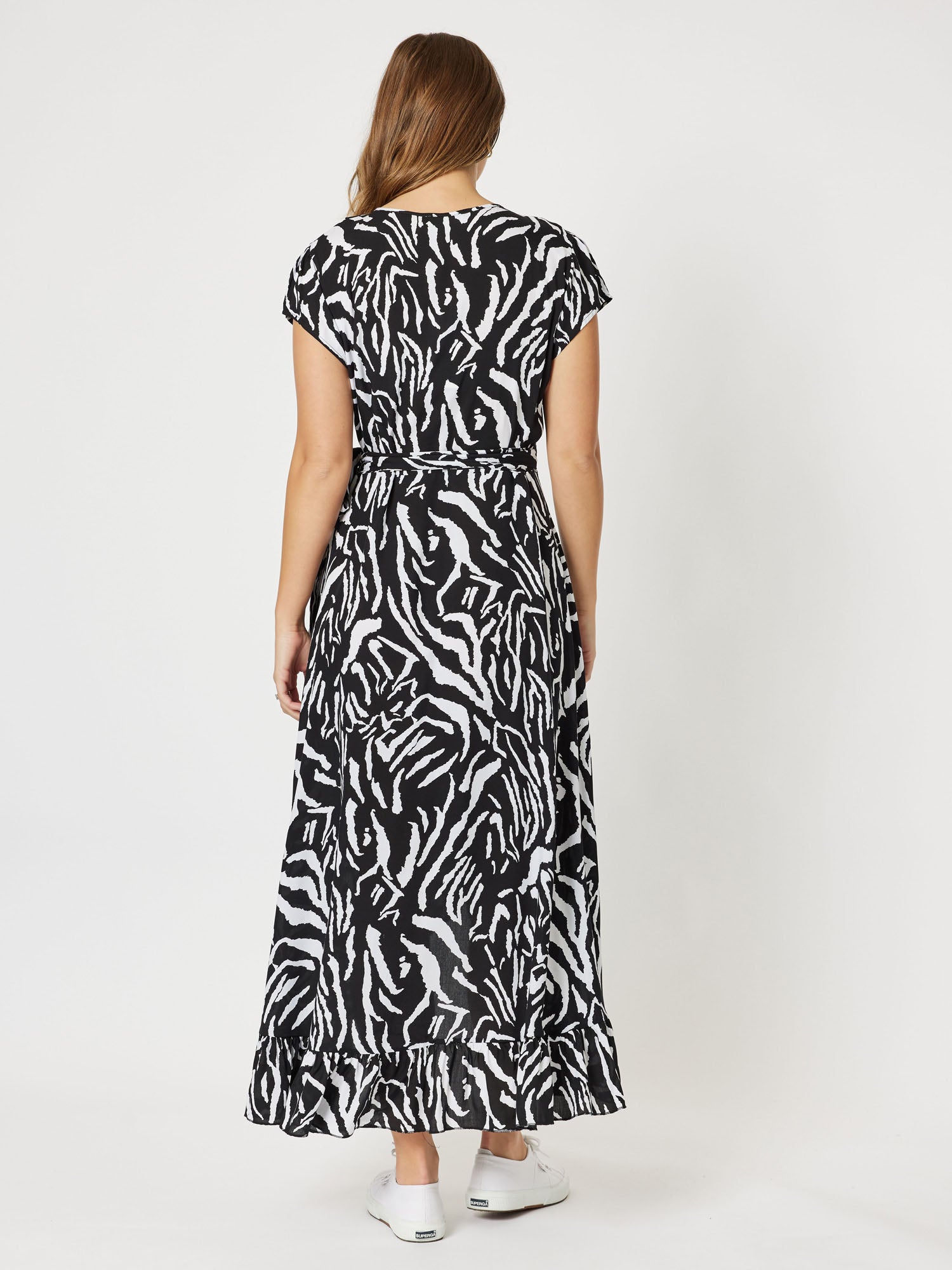 Zebra Print Wrap Dress - Zebra