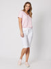 Crushed Embellished Pull On Short - White