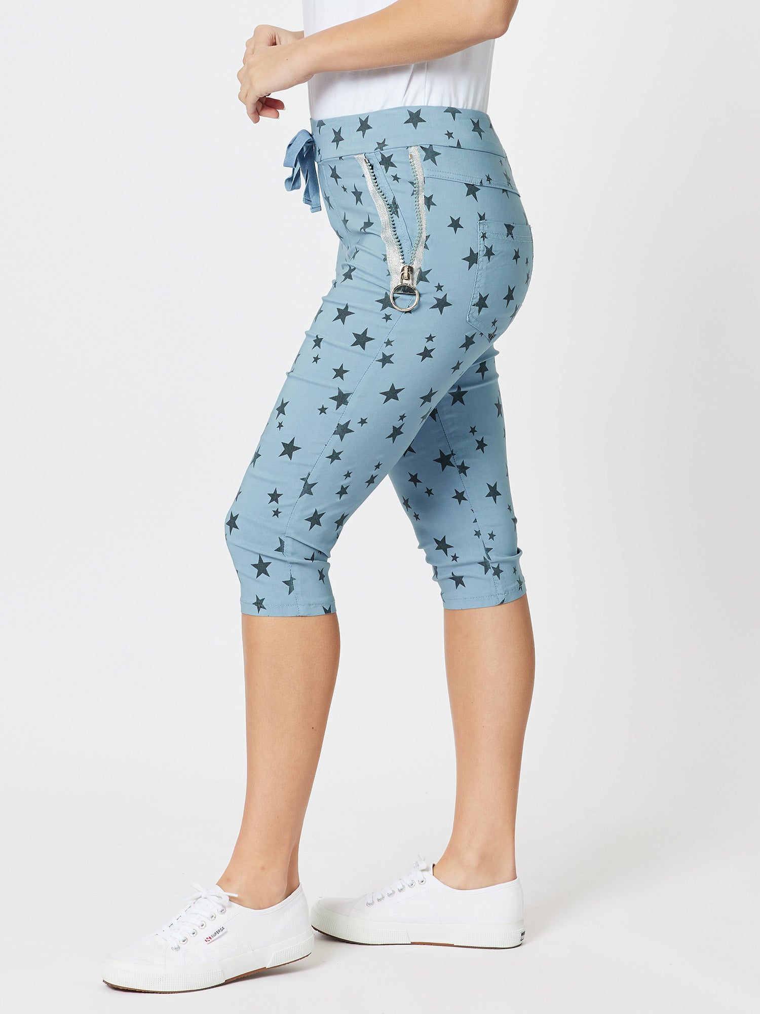 Crushed Star Print Shorts - Blue
