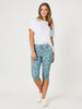 Crushed Star Print Shorts - Lagoon