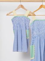 Shirred Pocket Dress Mini Me - Sky Blue