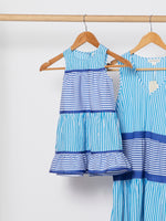 Mini Me Stripe Dress - Cobalt