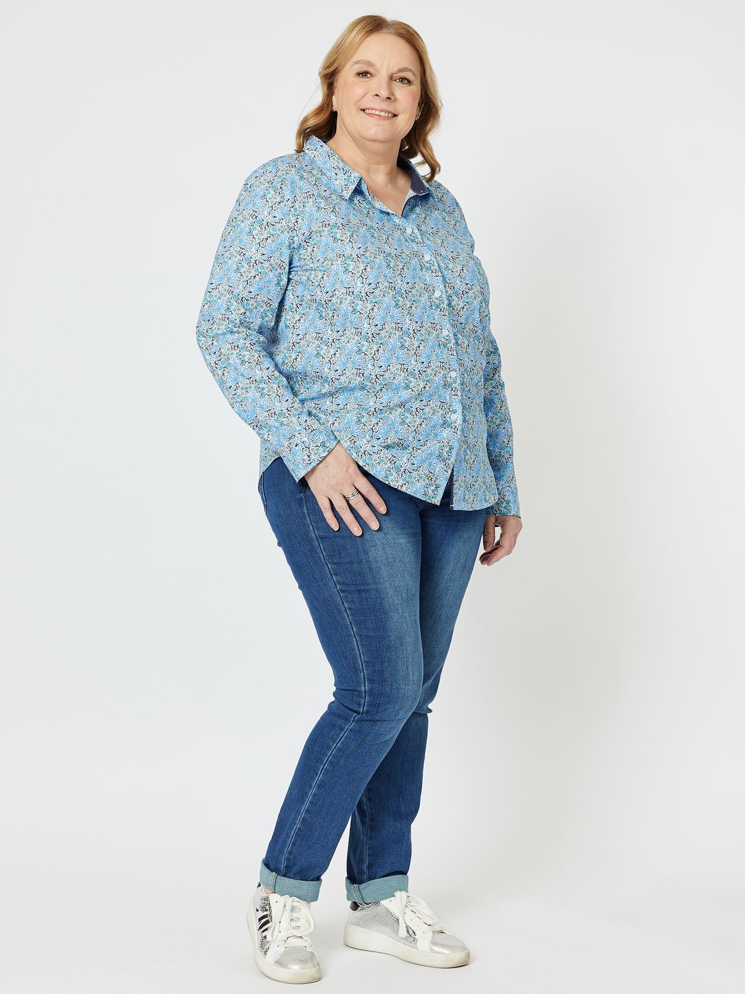 Chelsea Print Shirt - Cornflower