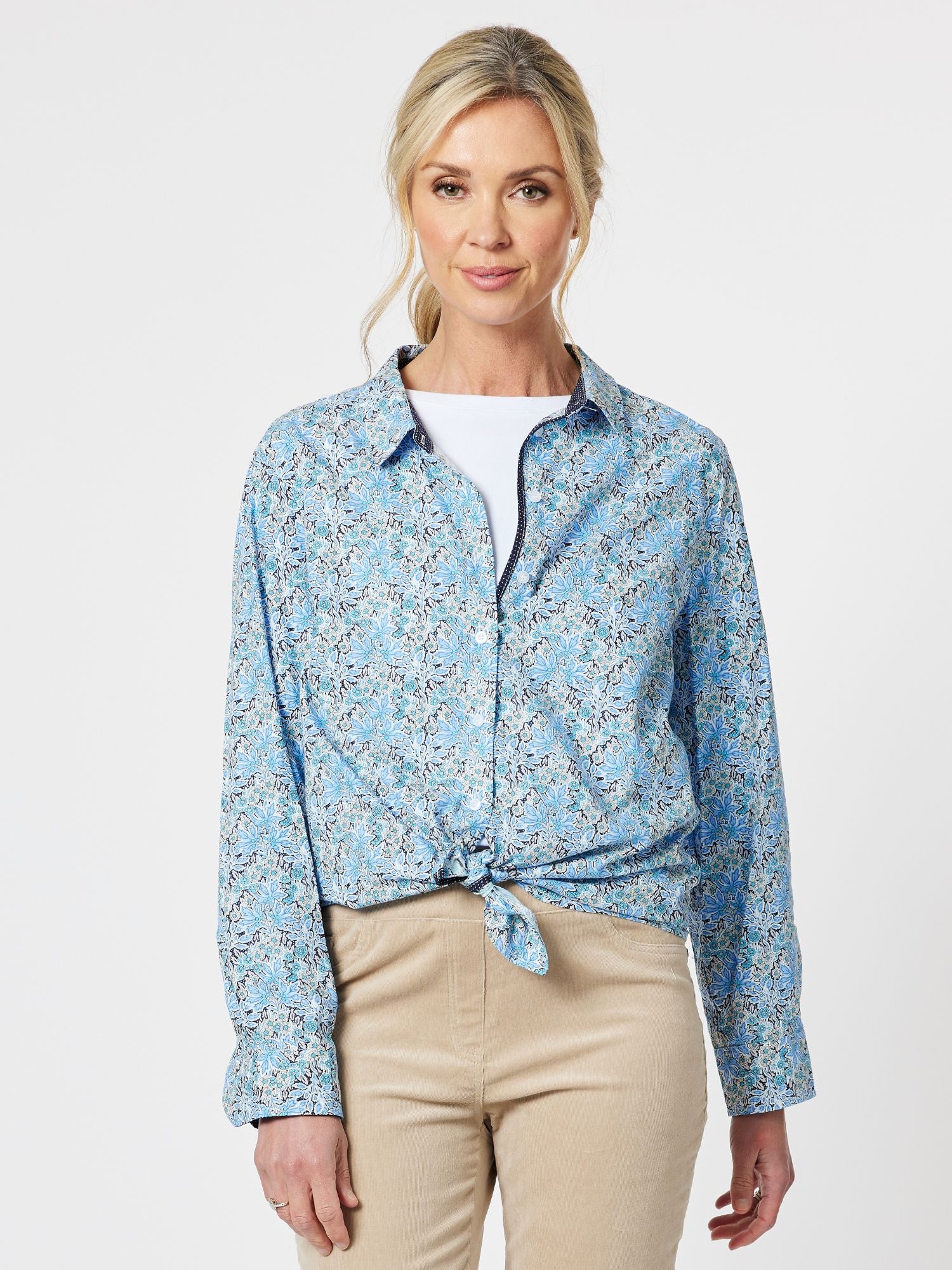 Chelsea Print Shirt - Cornflower