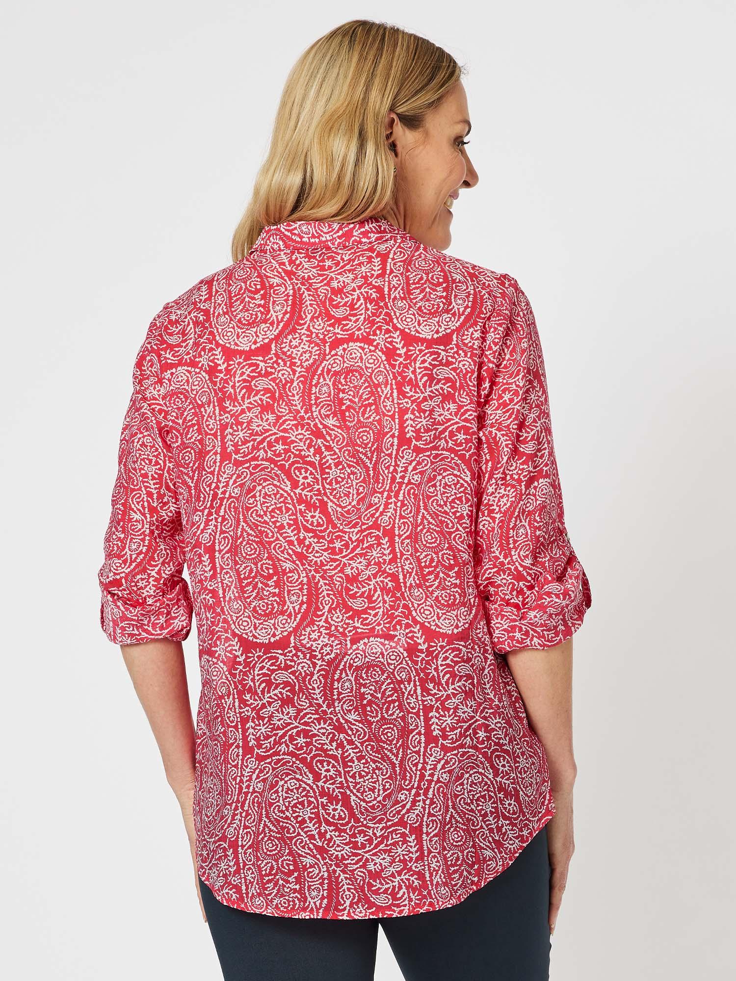 Cherry Paisley Shirt - Red