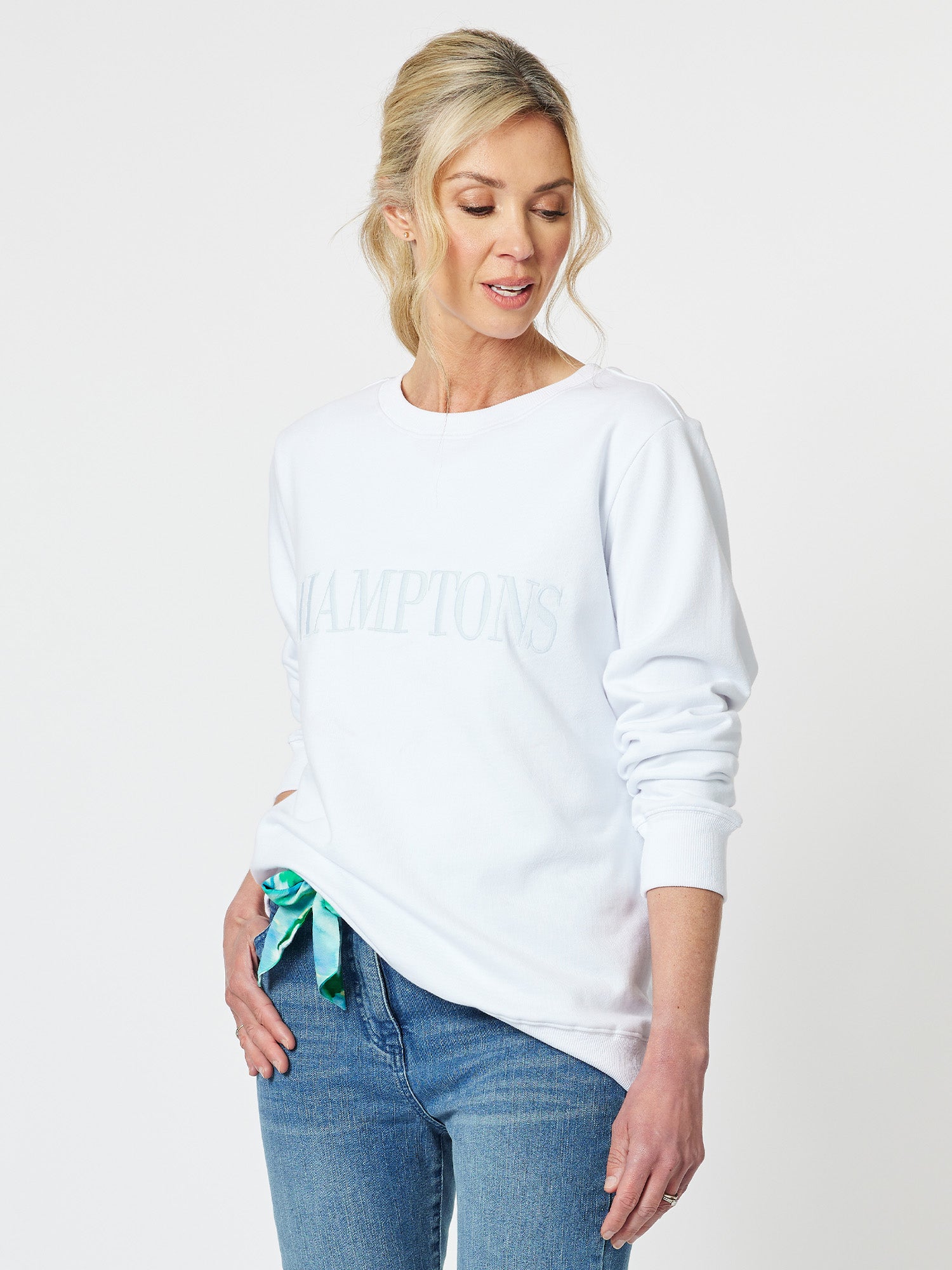 Hampton Cotton Sweatshirt - White
