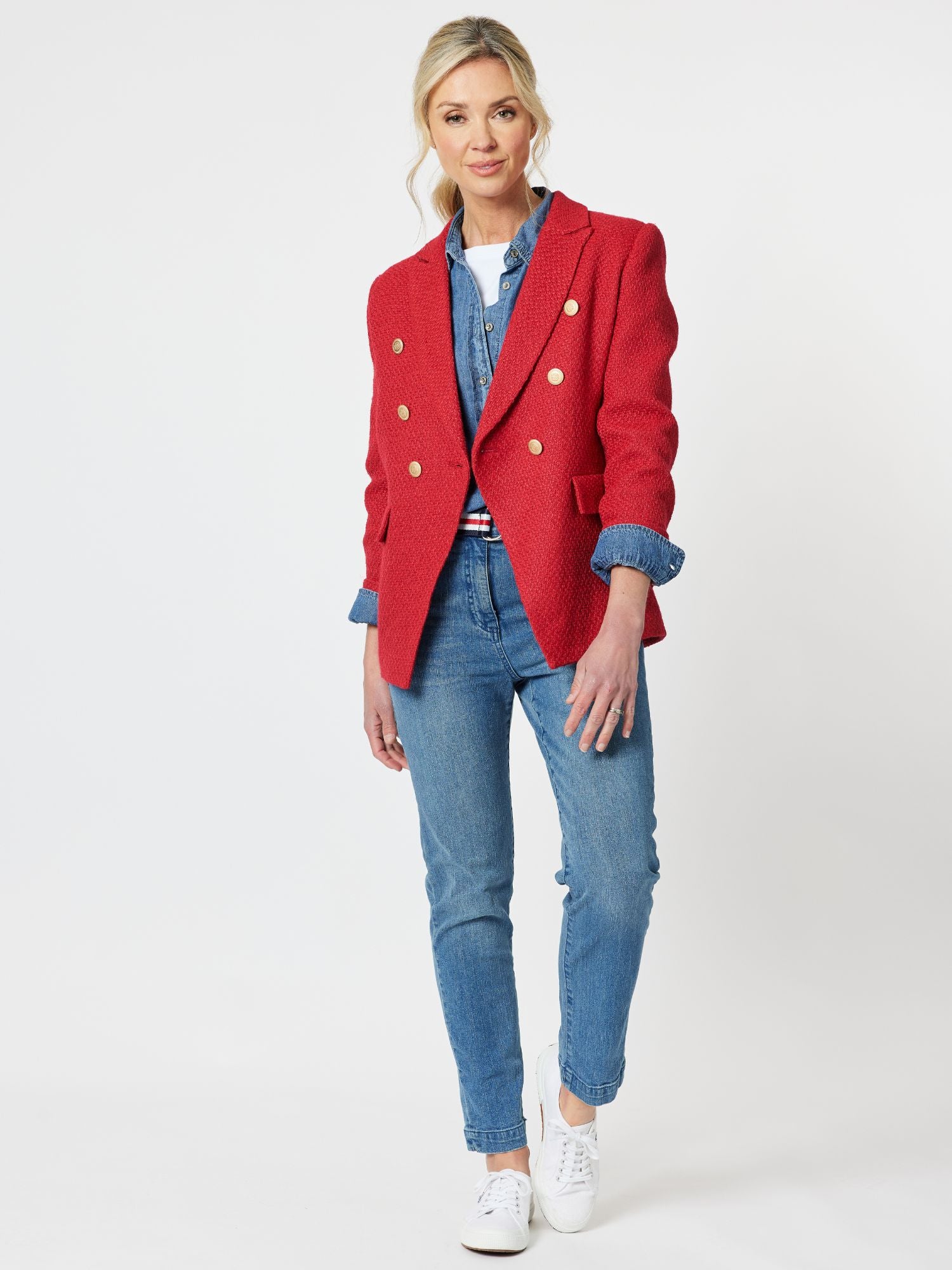 Manhattan Boucle Jacket - Red