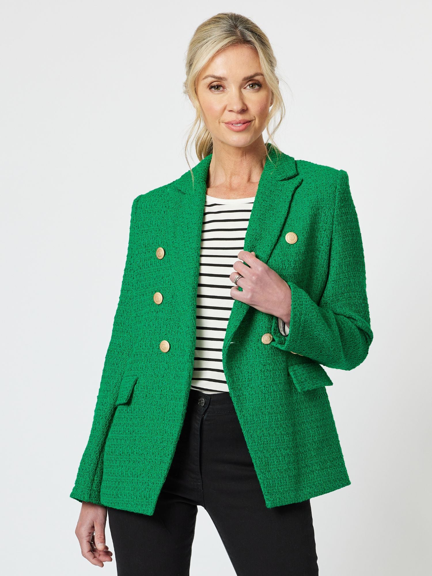 Manhattan Boucle Blazer - Emerald