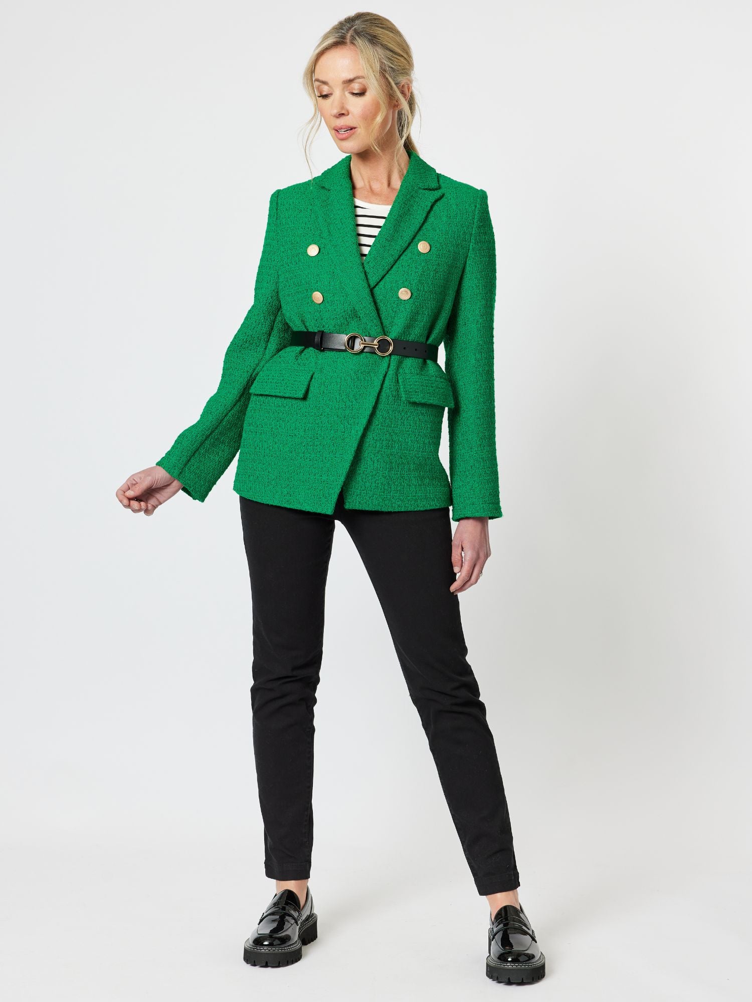 Manhattan Boucle Blazer - Emerald