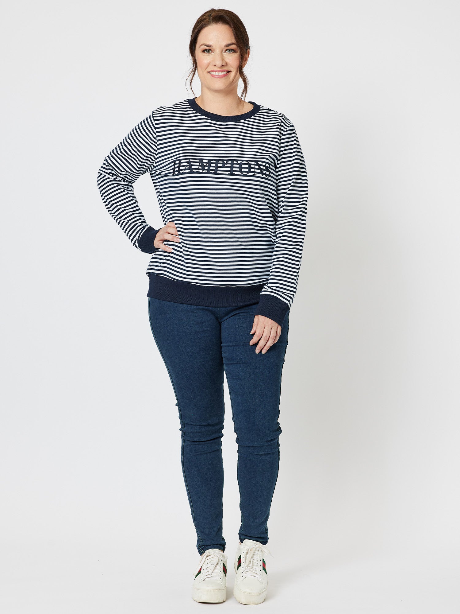 Hampton Stripe Sweatshirt - Navy
