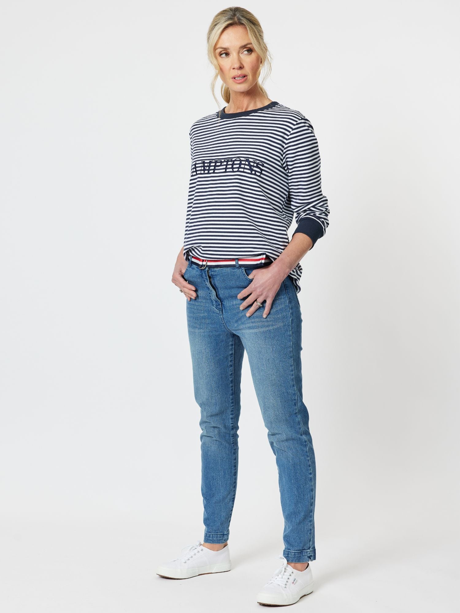 Hampton Stripe Sweatshirt - Navy