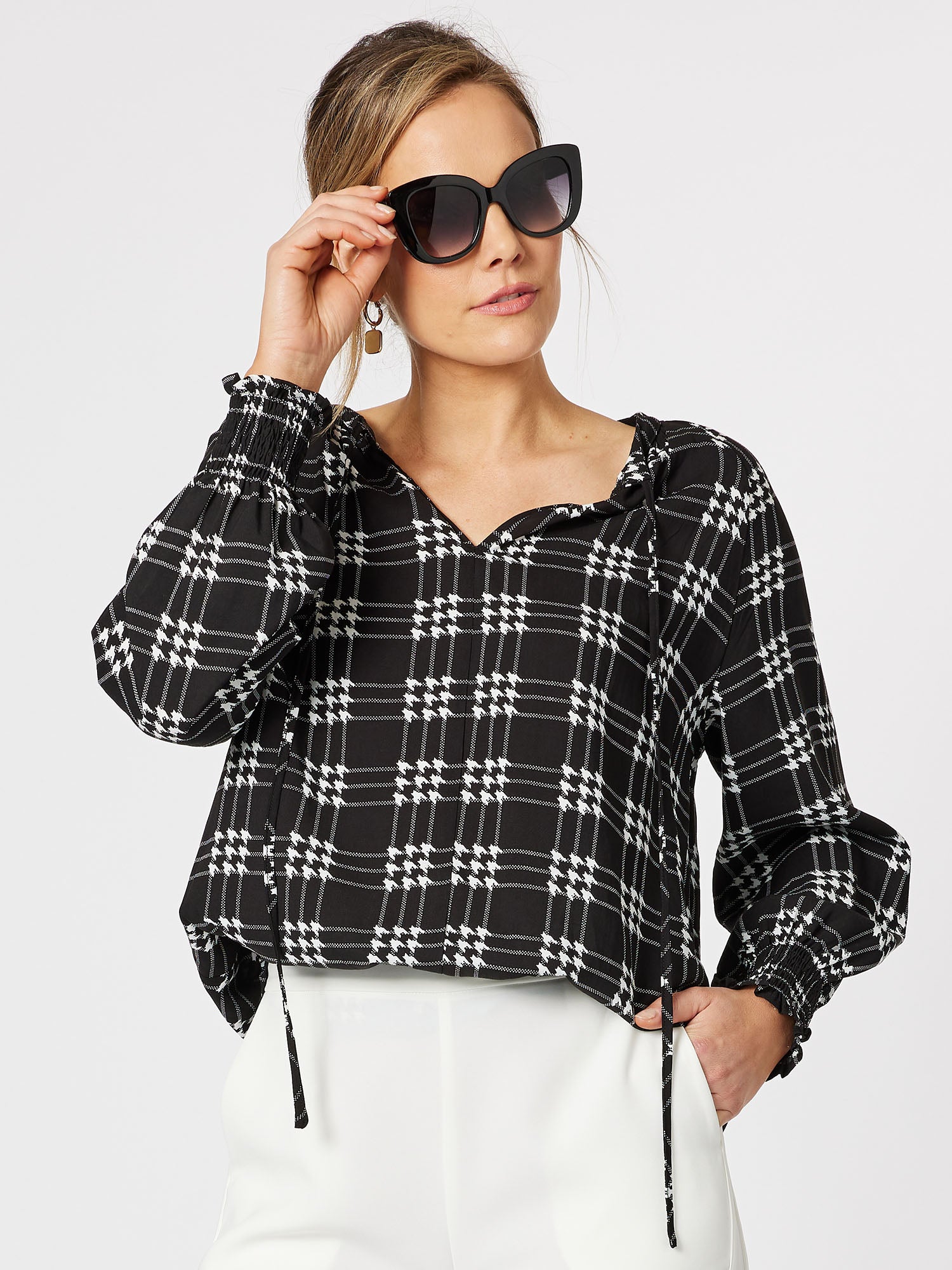 Barkley Check Top - Black