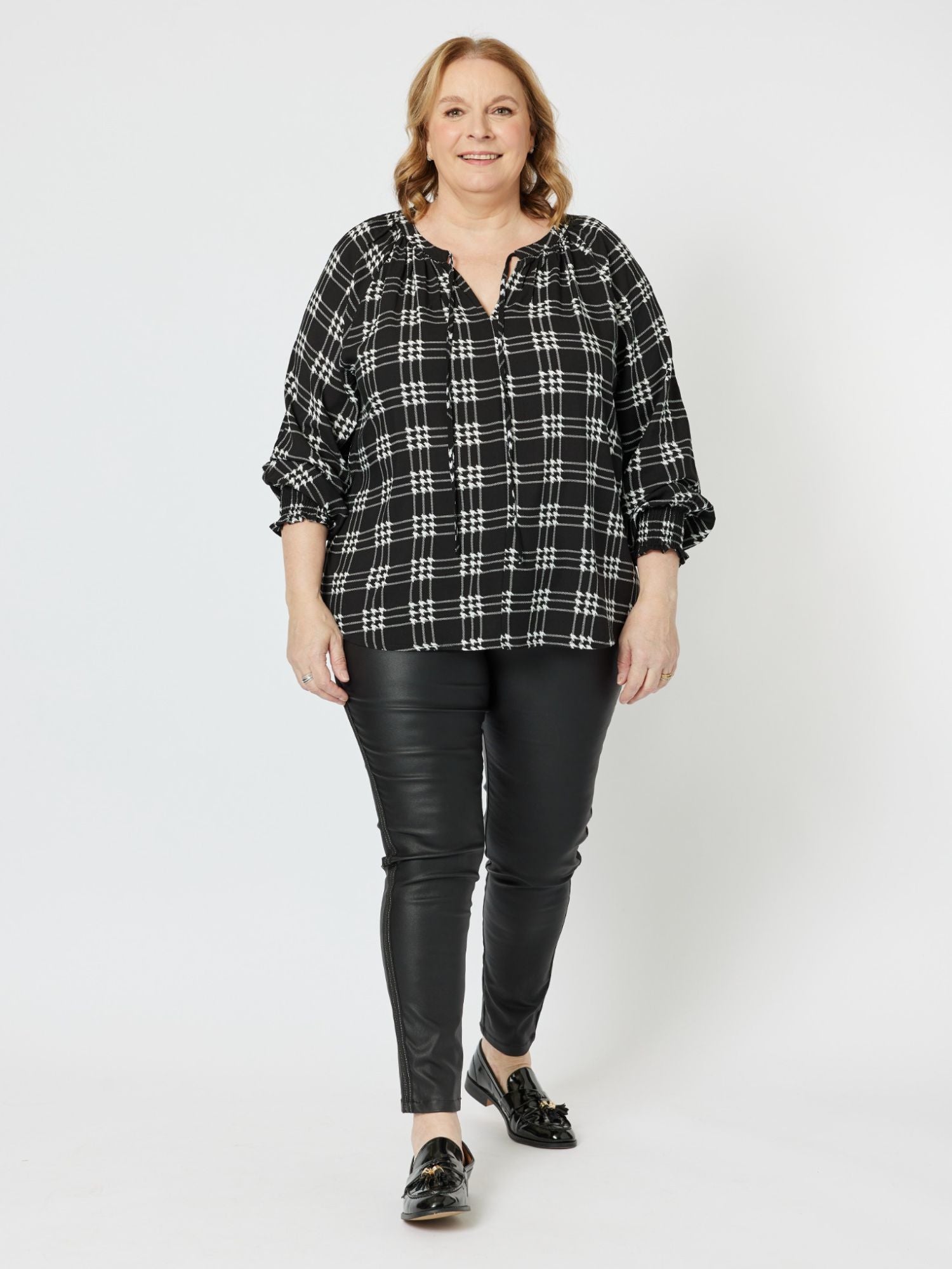 Barkley Check Top - Black