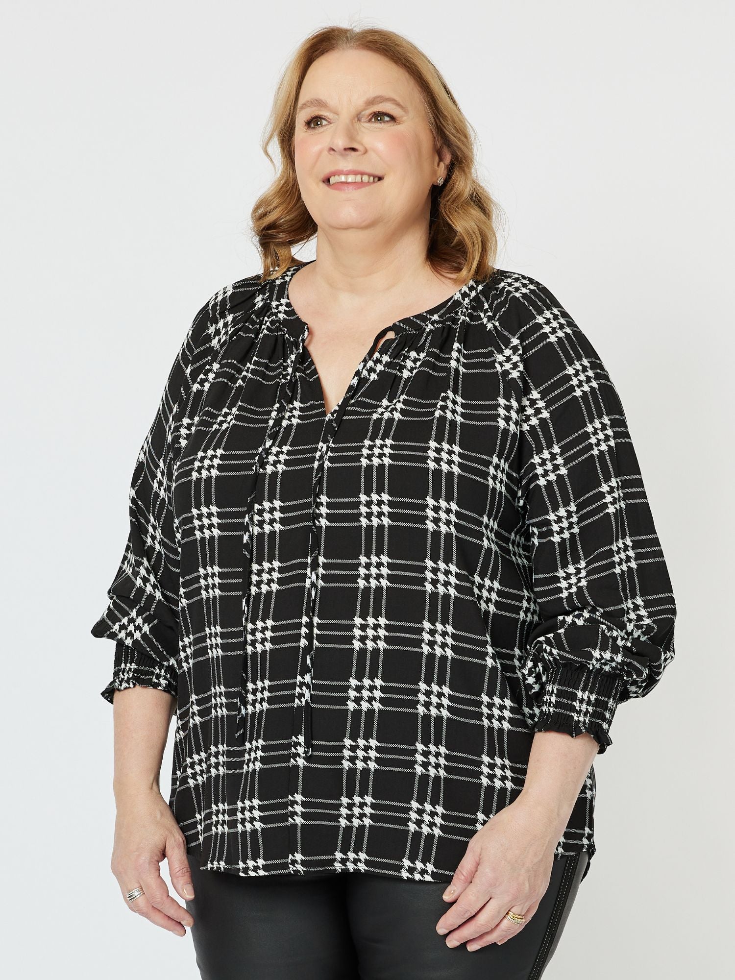 Barkley Check Top - Black