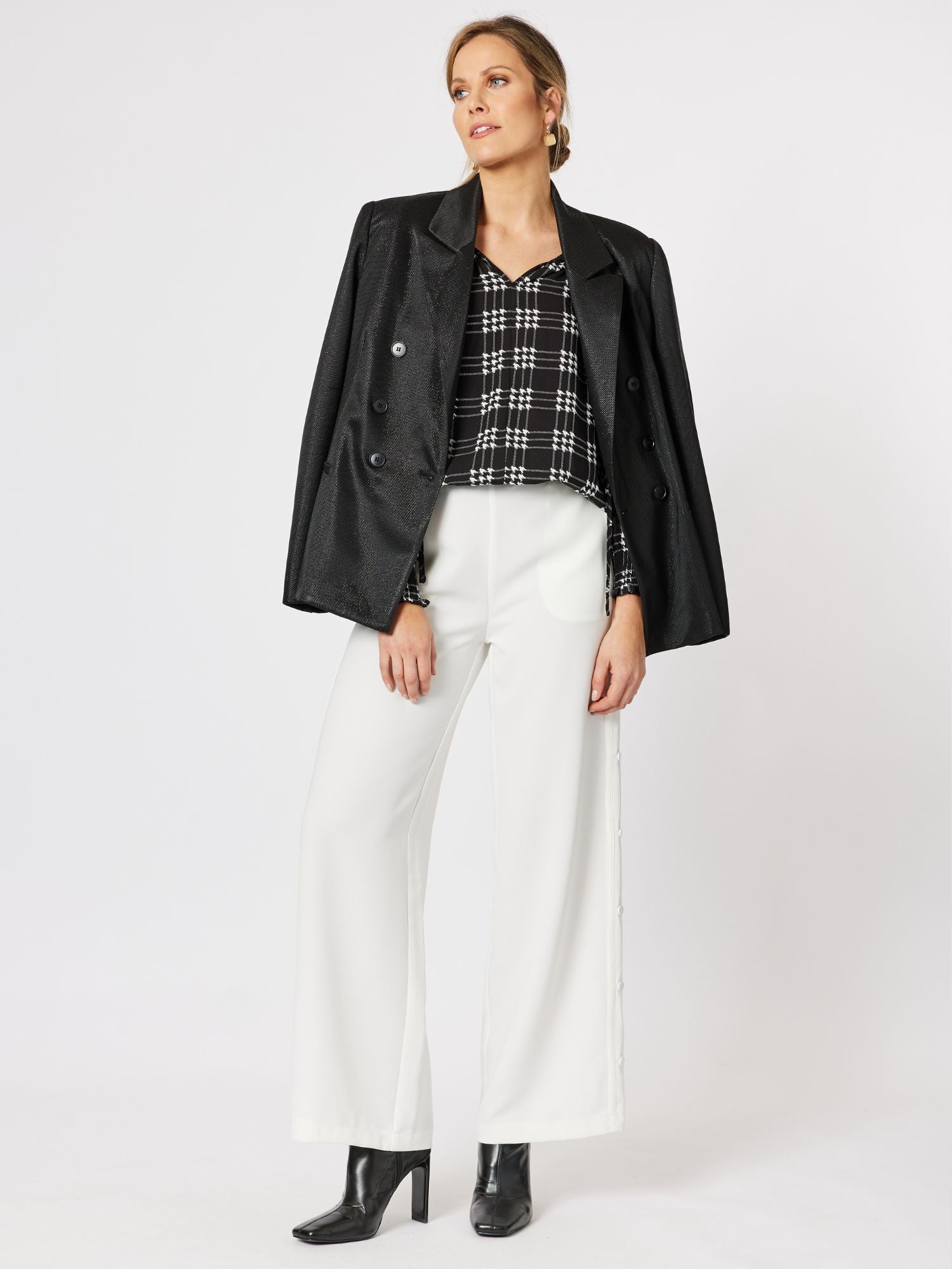Barkley Check Top - Black