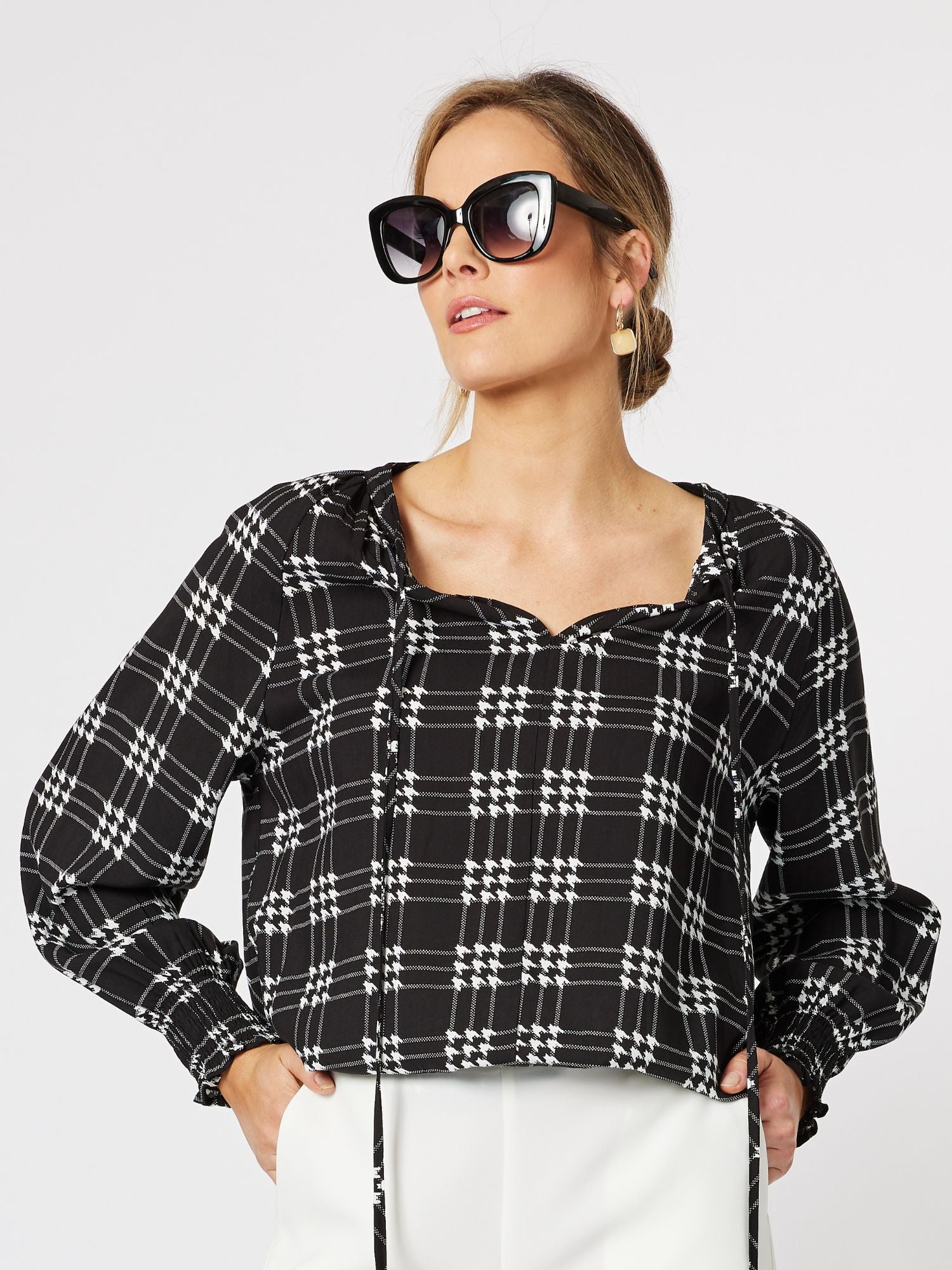 Barkley Check Top - Black