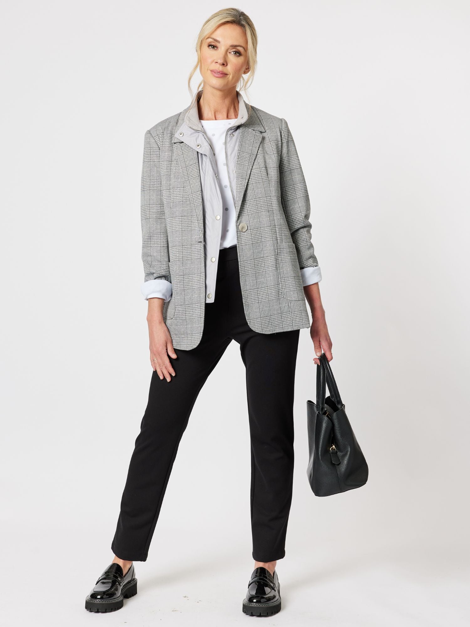 Diana Check Jacket - Silver