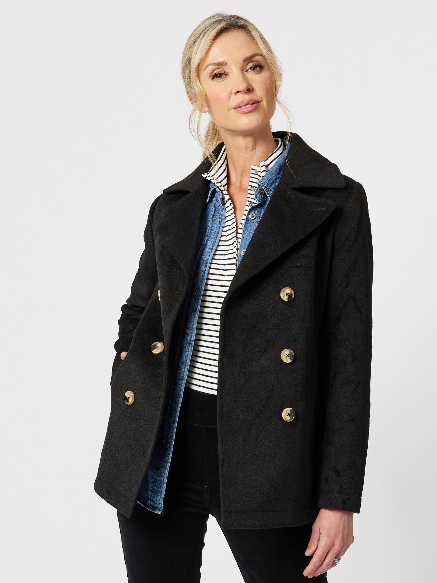 London Melton Coat - Black