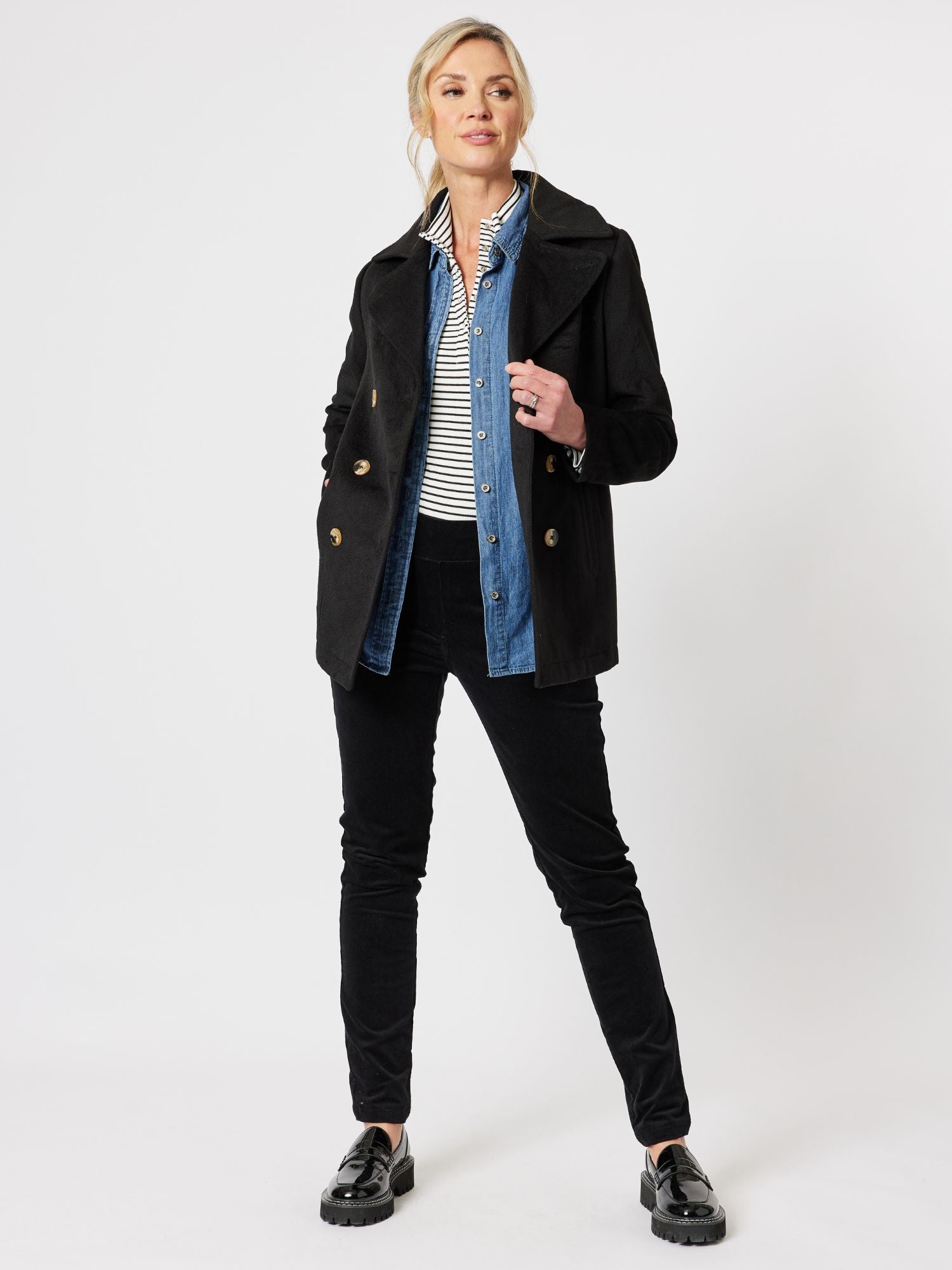 London Melton Coat - Black