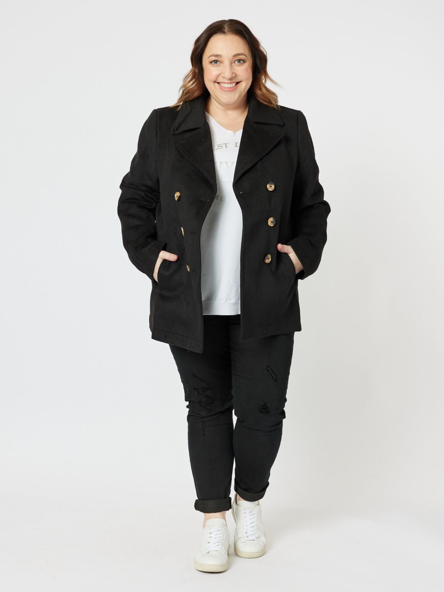London Melton Coat - Black