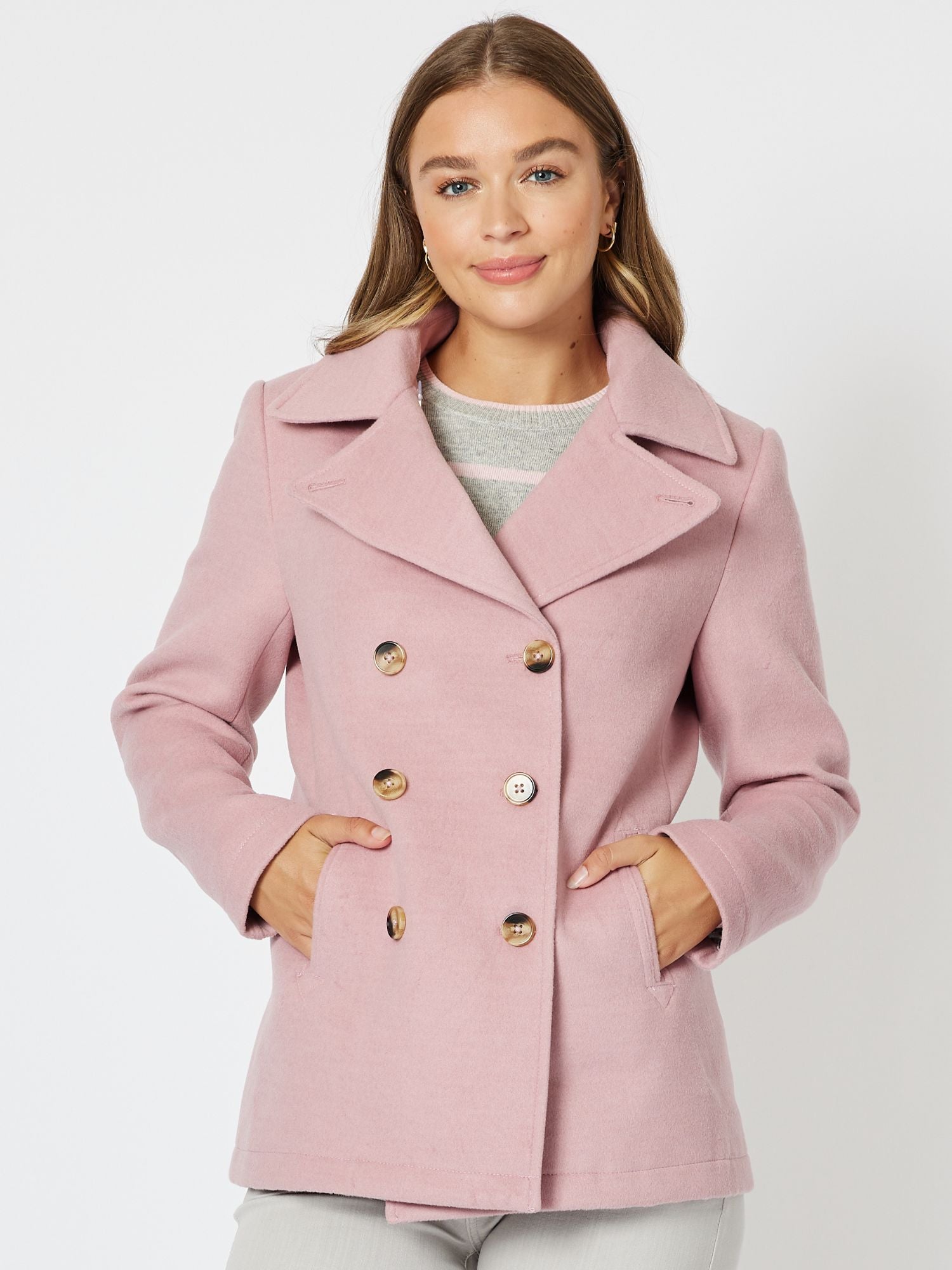 London Melton Coat - Blush