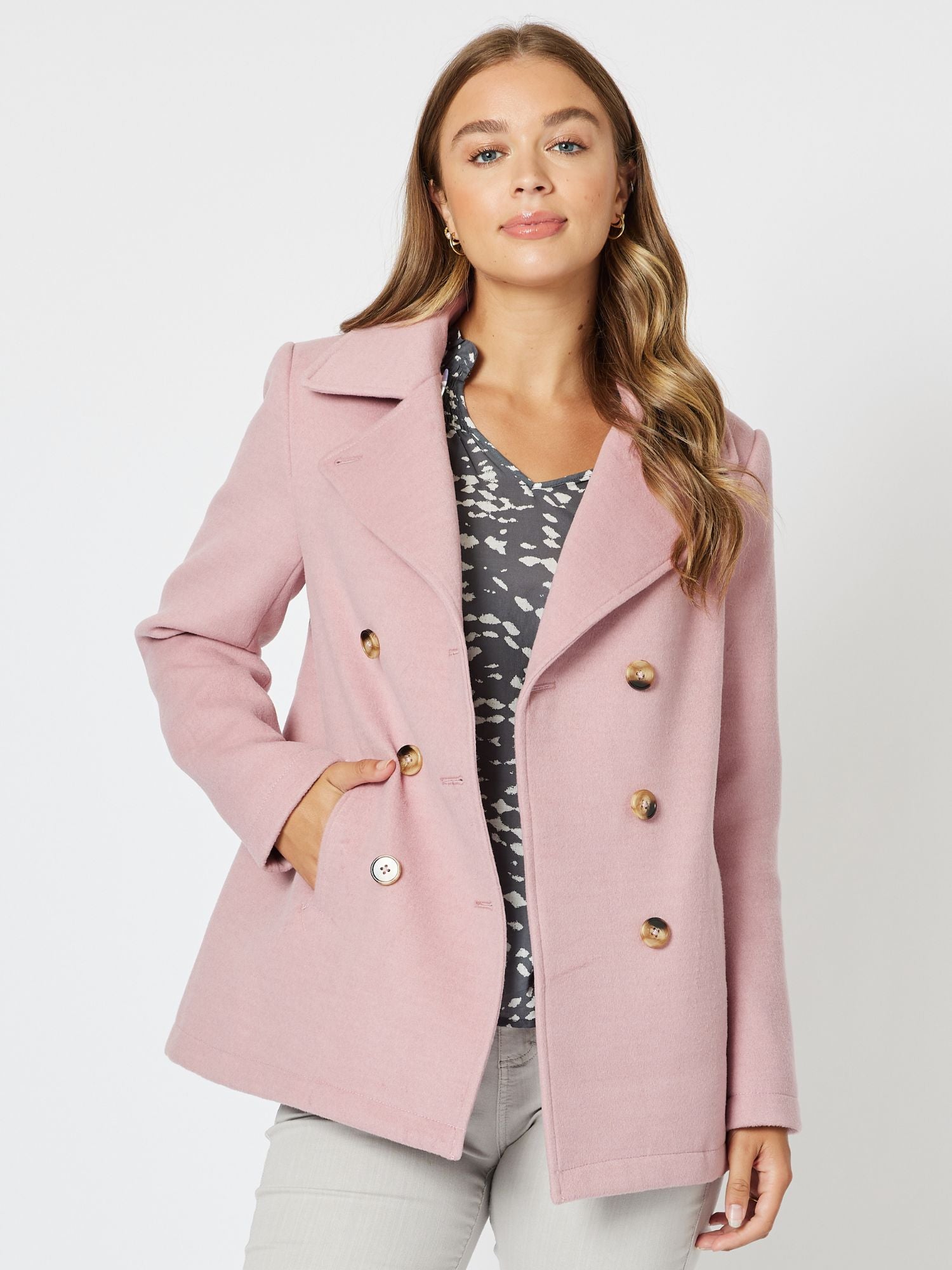 London Melton Coat - Blush