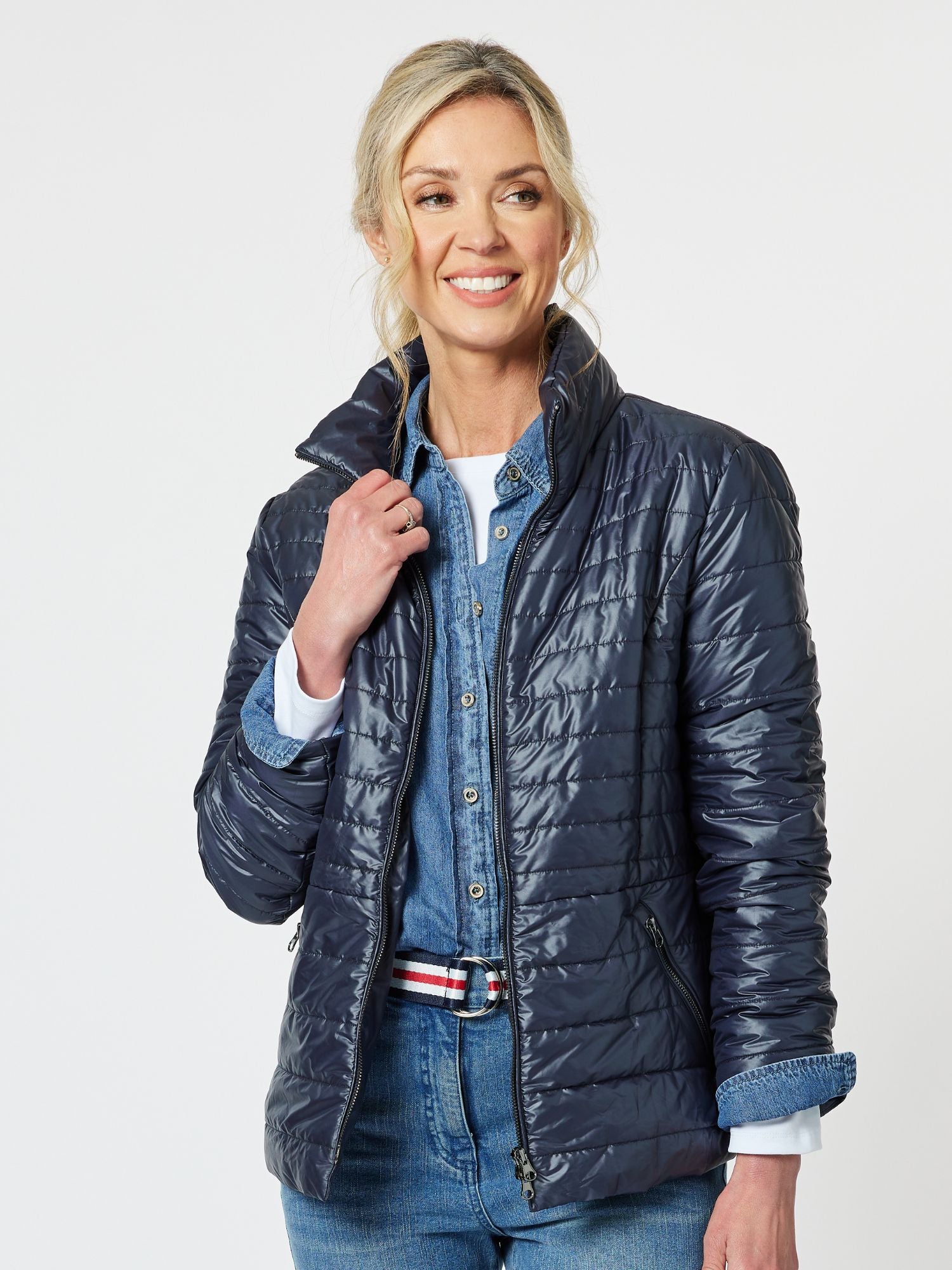 Pearlised Puffer Jacket - Midnight