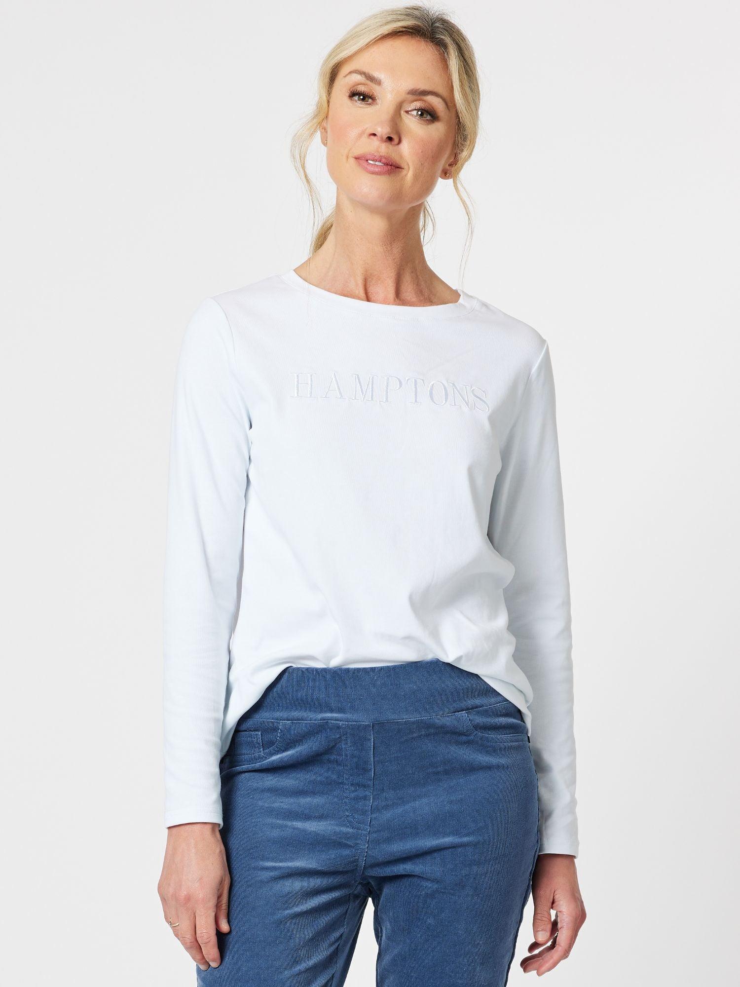 Hampton Long Sleeve Top - White