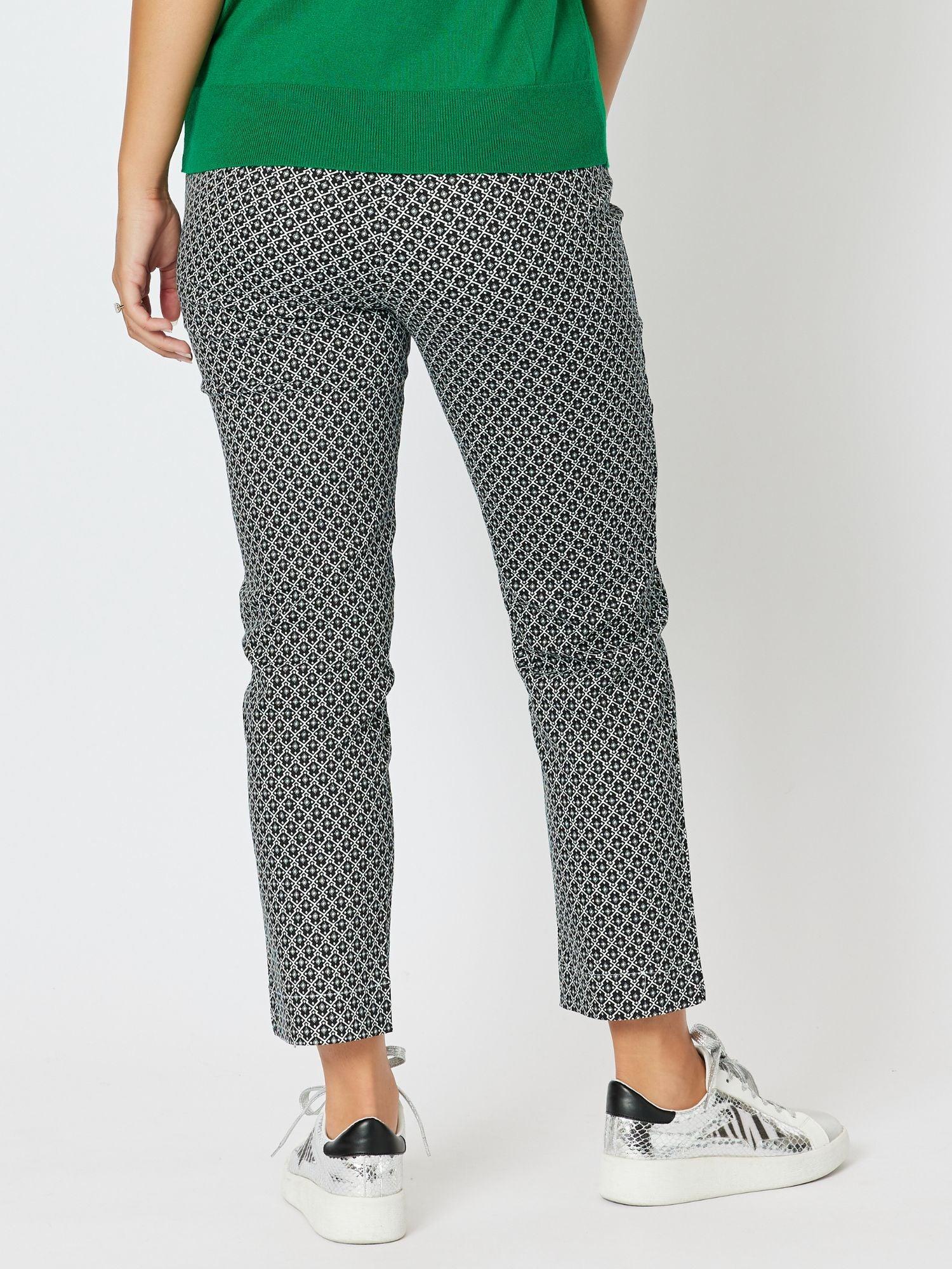 Jacquard Stretch Pull On Pant - Black