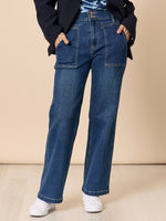 Hudson High Rise Wide Leg Jean - Blue Wash