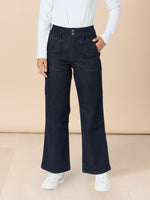 Hudson High Rise Wide Leg Jean - Dark Denim