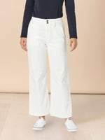 Hudson High Rise Wide Leg Jean - Ivory