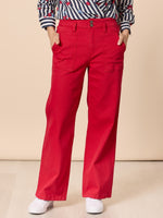 Hudson High Rise Wide Leg Jean - Red