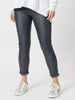 Alex Coated Crop Jogger - Charcoal