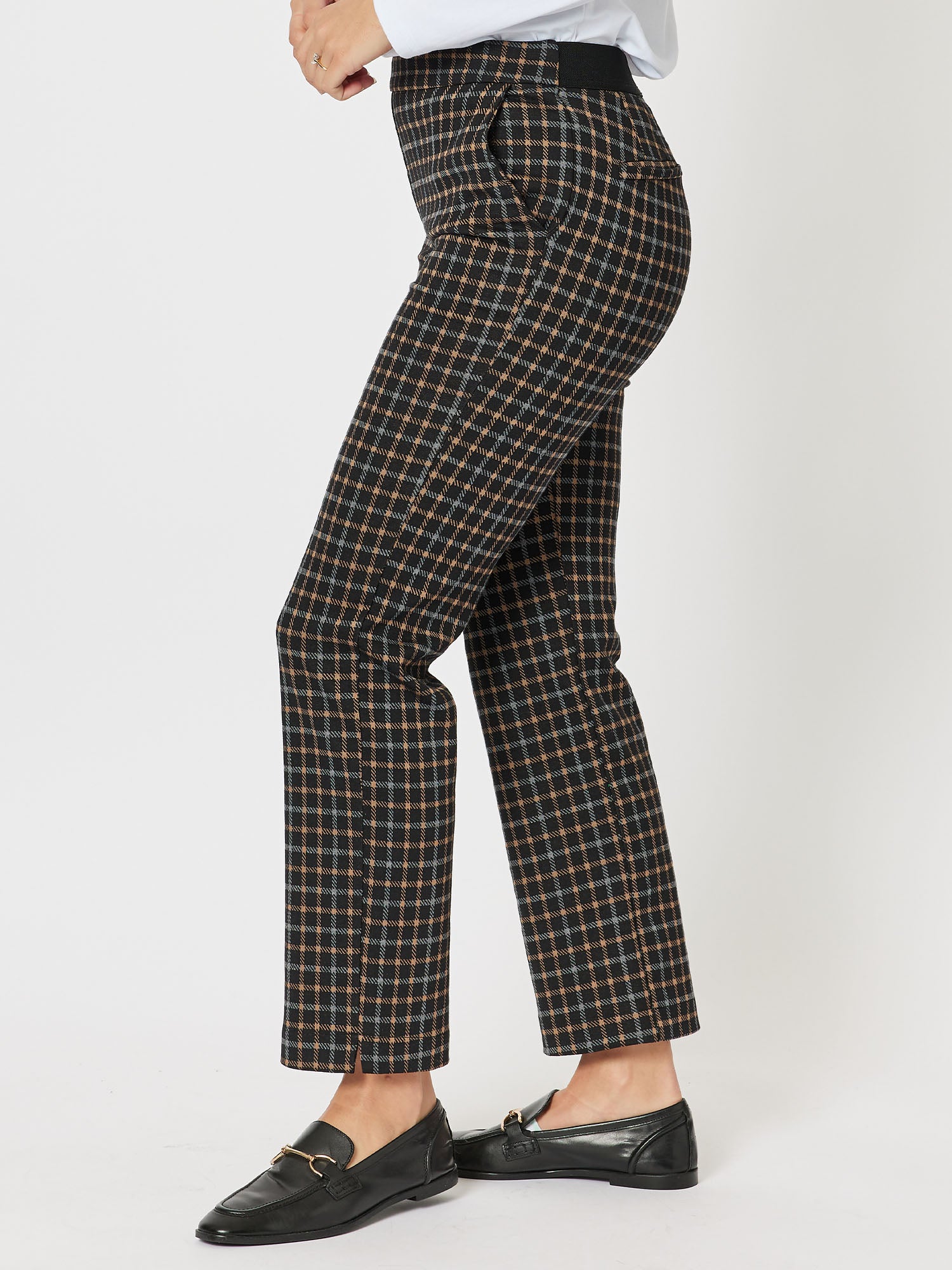 Charlie Check Pull On Pant - Black