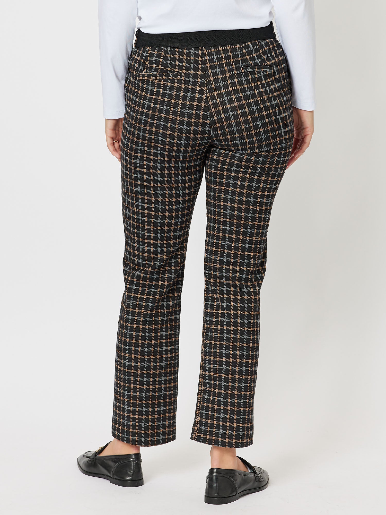 Charlie Check Pull On Pant - Black